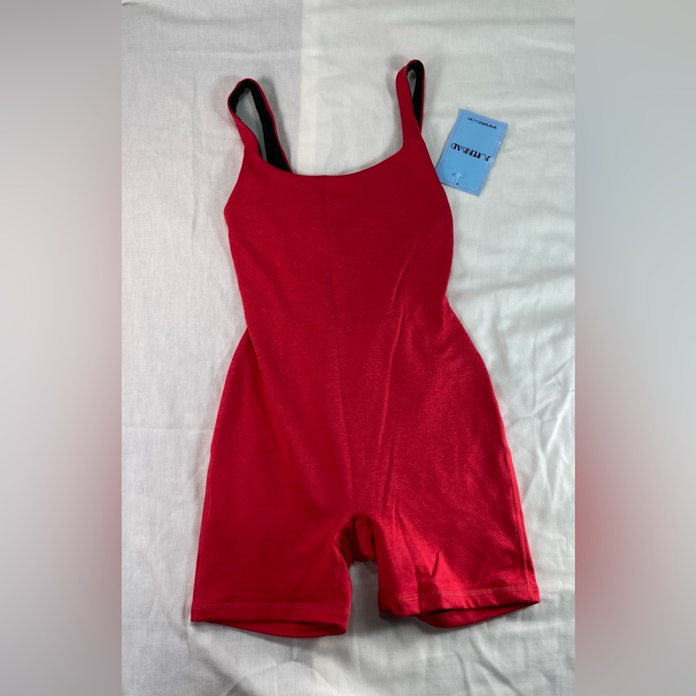 Fleo Bodysuit Women's XS Red Open Back Jumpsuit One Piece NWT chest 24in